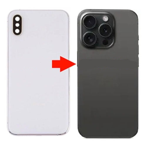 Convertor Back Panel Housing Body for Apple iPhone X Convert to Apple iPhone 15 Pro Zeespares Convertor Back Panel Housing Body for Apple iPhone X Convert to Apple iPhone 15 Pro Zeespares